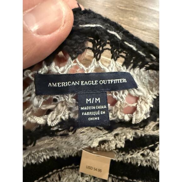 American Eagle Womens Open Front Open Knit Cardigan Sweater Cascading Size M NWT - Picture 6 of 10